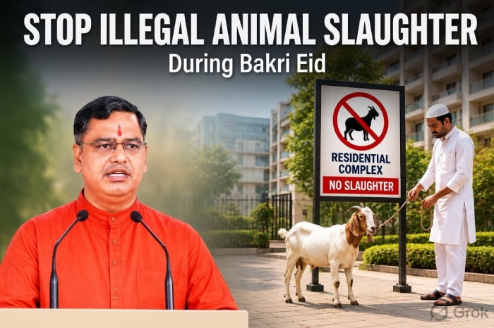 Stop illegal animal slaughter in housing societies during Bakri Eid
